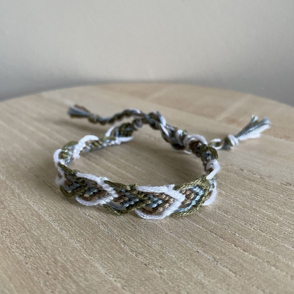 Leslie Bracelet, anklet, trendy, comfortable, tie, embroidery thread, woven, gif
